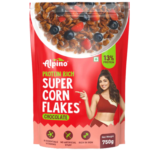 Alpino Protein Rich Corn Flakes Chocolate 750gm
