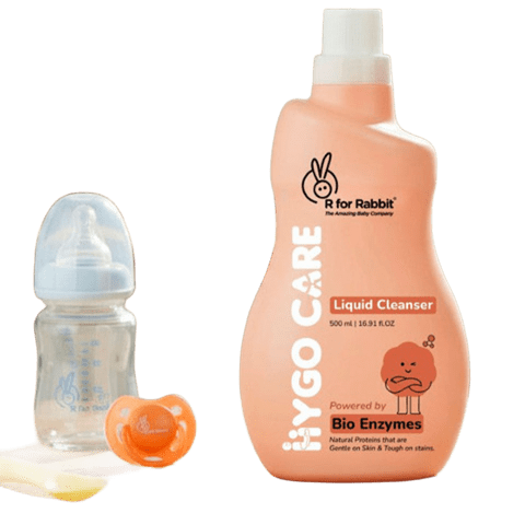 R For Rabbit Hygo Care Baby Liquid Bottle Cleaner Safe for Feeding Bottles, Toys & Accessories 500ml