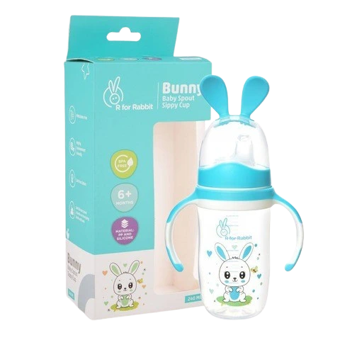 R for Rabbit Bunny Baby Spout Sippy Cup With Soft Silicon Spout 240ml