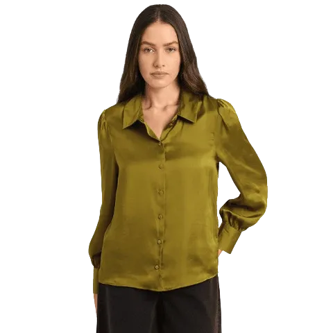 Vero Moda Mustard Satin Regular Fit Shirt