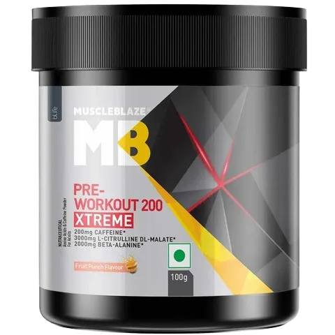MuscleBlaze PRE Workout 200 Xtreme Fruit Punch 100g